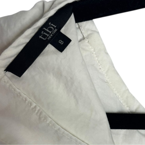 Tibi White Peplum Babydoll Sleeveless Boho Flowy Blouse Size 8 - Picture 2 of 12